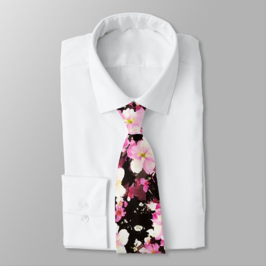 Elegant roze Cherry Blossom Floral Stropdas (Gebonden)