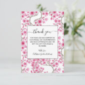 Elegant roze Cherry Blossom Floral Waterverf Bedankkaart (Staand voorkant)