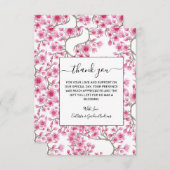 Elegant roze Cherry Blossom Floral Waterverf Bedankkaart (Voorkant / Achterkant)