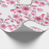Elegant roze Cherry Blossom Floral Waterverf Cadeaupapier (Hoek)