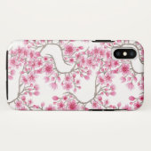 Elegant roze Cherry Blossom Floral Waterverf Case-Mate iPhone Case (Achterkant (horizontaal))