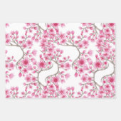 Elegant roze Cherry Blossom Floral Waterverf Inpakpapier Vel (Voorkant)