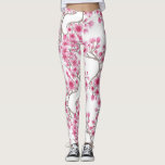 Elegant roze Cherry Blossom Floral Waterverf Leggings<br><div class="desc">Dit elegante, artsy en girale bloempatroon is perfect voor de zomer of het voorjaar. Hij is voorzien van handbeschilderde zwarte roze, bessen roze, helder rood en stoffige bruine Japanse kersen bloesem bloemen, bloei en takken bovenop een eenvoudige witte achtergrond. Het is , modern, lief, uniek, trendy en origineel. Stijlvol met...</div>