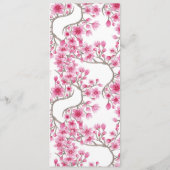 Elegant roze Cherry Blossom Floral Waterverf Menu (Achterkant)