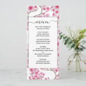 Elegant roze Cherry Blossom Floral Waterverf Menu (Staand voorkant)