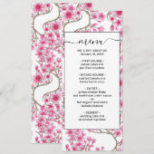 Elegant roze Cherry Blossom Floral Waterverf Menu (Voorkant / Achterkant)