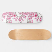 Elegant roze Cherry Blossom Floral Waterverf Persoonlijk Skateboard (Horizontaal)