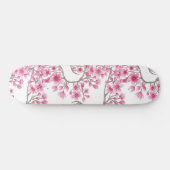 Elegant roze Cherry Blossom Floral Waterverf Persoonlijk Skateboard (Horizontaal)