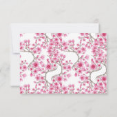 Elegant roze Cherry Blossom Floral Waterverf Save The Date (Achterkant)