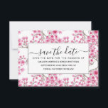 Elegant roze Cherry Blossom Floral Waterverf Save The Date<br><div class="desc">Dit elegante, artsy en girale bloempatroon is perfect voor de zomer of het voorjaar. Hij is voorzien van handbeschilderde zwarte roze, bessen roze, helder rood en stoffige bruine Japanse kersen bloesem bloemen, bloei en takken bovenop een eenvoudige witte achtergrond. Het is , modern, lief, uniek, trendy en origineel. Stijlvol met...</div>
