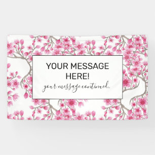 Elegant roze Cherry Blossom Floral Waterverf Spandoek