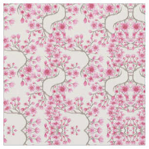 Elegant roze Cherry Blossom Floral Waterverf Stof