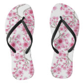 Elegant roze Cherry Blossom Floral Waterverf Teenslippers (Voetbed)