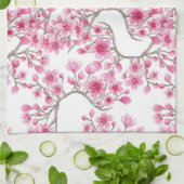 Elegant roze Cherry Blossom Floral Waterverf Theedoek (Gevouwen)