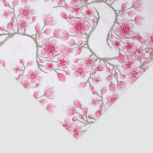 Elegant roze Cherry Blossom Floral Waterverf Tissuepapier (Detail)