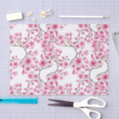Elegant roze Cherry Blossom Floral Waterverf Tissuepapier (Craft)