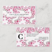 Elegant roze Cherry Blossom Floral Waterverf Visitekaartje (Voorkant / Achterkant)
