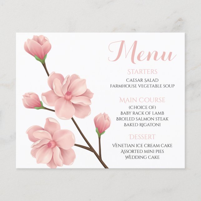 Elegant roze Cherry Blossom Floral Wedding Bridal (Voorkant)