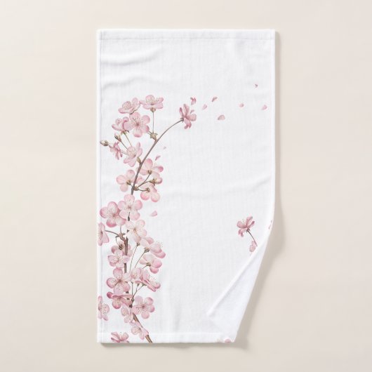 Elegant roze Cherry Blossom Flower Branch Bad Handdoek (Handdoek)