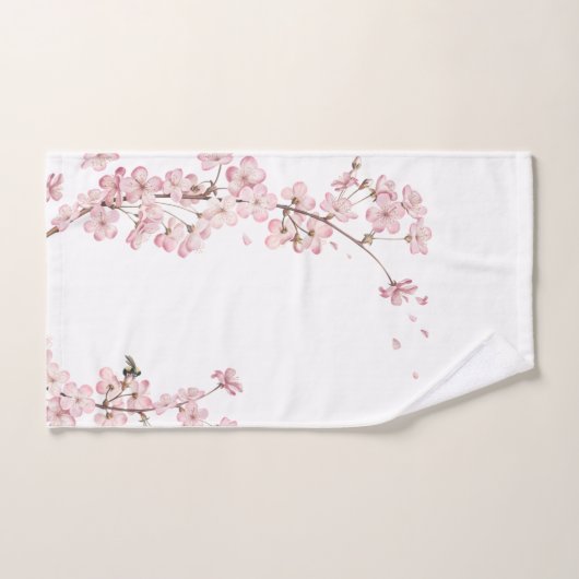 Elegant roze Cherry Blossom Flower Branch Bad Handdoek (Handdoek)
