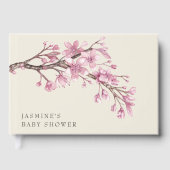 Elegant roze Cherry Blossom Girl Baby shower Gastenboek (Voorkant)
