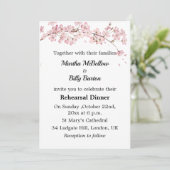 Elegant roze Cherry Blossom Rehearsal Dinner Kaart (Staand voorkant)