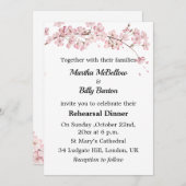 Elegant roze Cherry Blossom Rehearsal Dinner Kaart (Voorkant / Achterkant)