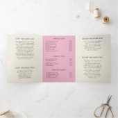 Elegant roze Cherry Blossom Salon Trifold Brochure Drieluik Kaart (Binnen)