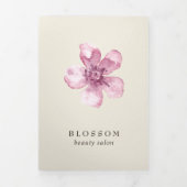 Elegant roze Cherry Blossom Salon Trifold Brochure Drieluik Kaart (Cover)