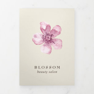 Elegant roze Cherry Blossom Salon Trifold Brochure Drieluik Kaart