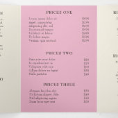 Elegant roze Cherry Blossom Salon Trifold Brochure Drieluik Kaart (Binnenkant midden)
