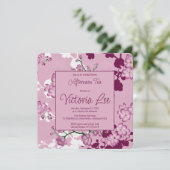 Elegant roze Cherry Blossom vanmiddag Tea Square Kaart (Staand voorkant)