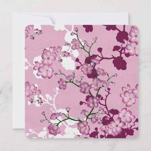 Elegant roze Cherry Blossom vanmiddag Tea Square Kaart (Achterkant)