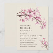 Elegant roze Cherry Blossom Vrijgezellenfeest Kaart (Voorkant / Achterkant)