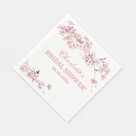 Elegant roze Cherry Blossom Vrijgezellenfeest Servet (Hoek)