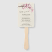 Elegant roze Cherry Blossom Wedding Programme Handwaaier (Voorkant)