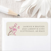 Elegant roze Cherry Blossom Wedding Return Address Etiket (Insitu)