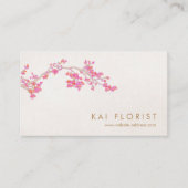 Elegant roze Cherry Blossoms Floral Flower Visitekaartje (Voorkant)