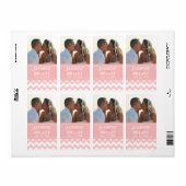 Elegant Roze Chevron Patroon Bruiloft Etiket (Full Sheet)