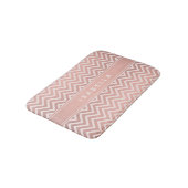 Elegant roze Chevron Pattern Girly Faux Roos Gold Badmat (Gekanteld)