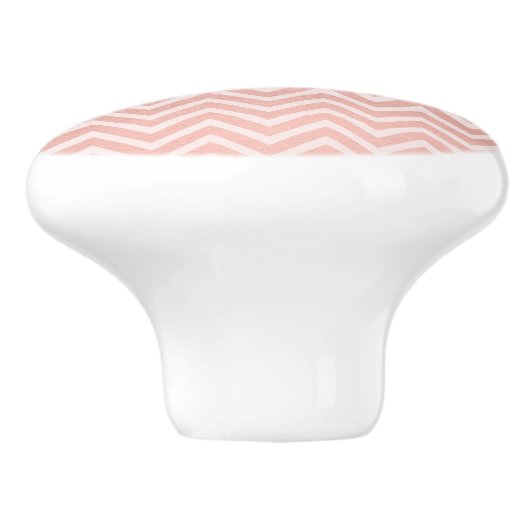 Elegant roze Chevron Pattern Girly Faux Roos Gold Keramische Knop (Zijkant)
