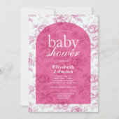 Elegant Roze Chinoiserie Baby shower Kaart (Voorkant)