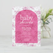 Elegant Roze Chinoiserie Baby shower Kaart (Staand voorkant)