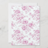 Elegant Roze Chinoiserie Baby shower Kaart (Achterkant)