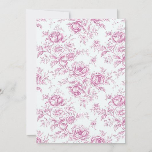 Elegant Roze Chinoiserie Baby shower Kaart (Achterkant)