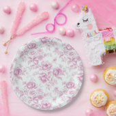 Elegant Roze Chinoiserie Papieren Bordje (Feest)