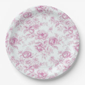 Elegant Roze Chinoiserie Papieren Bordje (Voorkant)