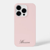 Elegant Roze & Chique Script Monogram iPhone Hoesje (Achterkant)