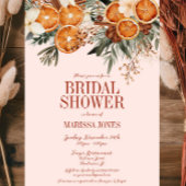 Elegant roze Citrus Floral Vrijgezellenfeest Kaart