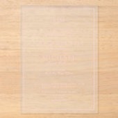 Elegant Roze Classic Script Monogram Huwelijk Acryl Uitnodigingen (Voorkant)
